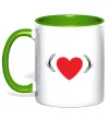Чашка з кольоровою ручкою Citroen heart Зелений фото