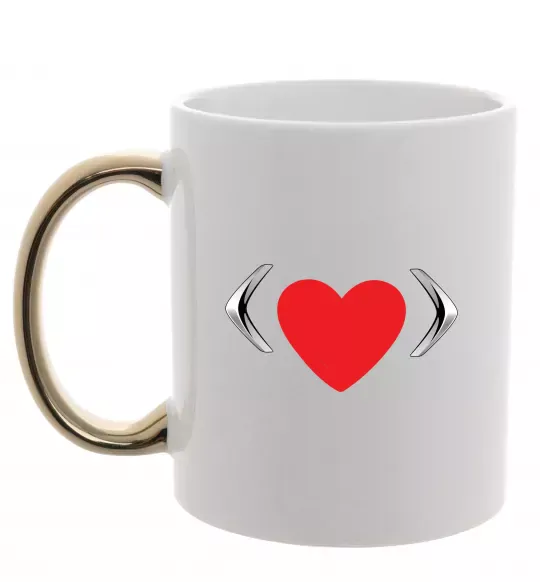 Чашка з кольоровою ручкою Citroen heart Золото фото