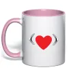 Чашка з кольоровою ручкою Citroen heart Ніжно рожевий фото