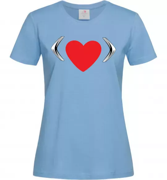 Женская футболка Citroen heart Голубой фото