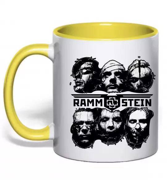Чашка з кольоровою ручкою Rammstein Сонячно жовтий фото