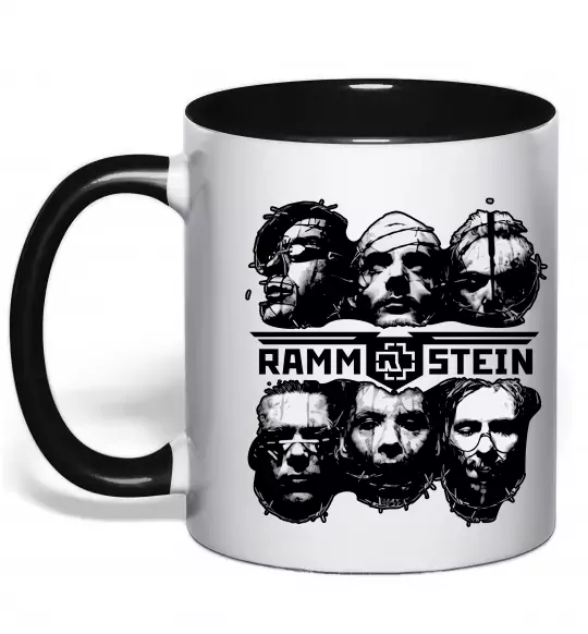 Чашка з кольоровою ручкою Rammstein Чорний фото