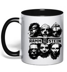 Чашка з кольоровою ручкою Rammstein Чорний фото