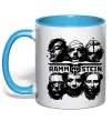 Чашка з кольоровою ручкою Rammstein Блакитний фото