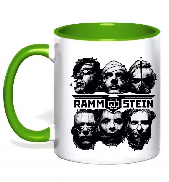 Чашка з кольоровою ручкою Rammstein Зелений фото