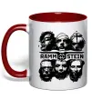 Чашка з кольоровою ручкою Rammstein Червоний фото