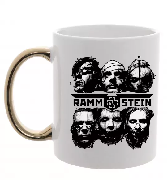 Чашка з кольоровою ручкою Rammstein Золото фото