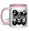 Чашка з кольоровою ручкою Rammstein Ніжно рожевий фото