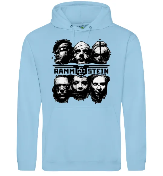 Мужская толстовка (худи) Rammstein Голубой фото