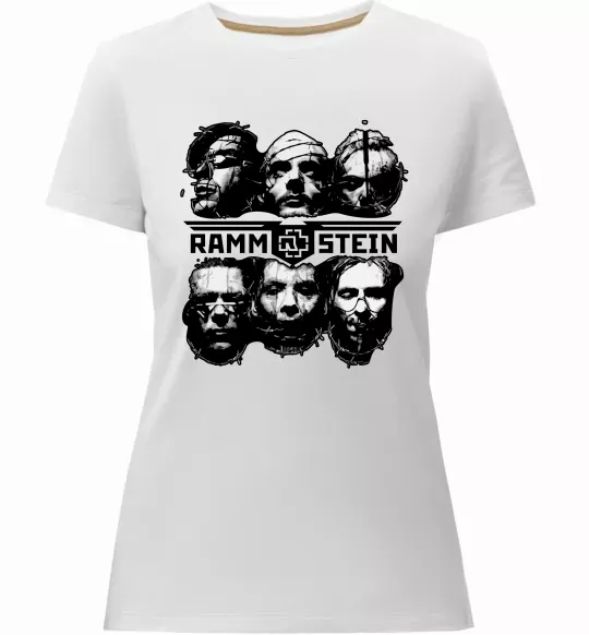 Жіноча преміум футболка Rammstein Білий фото