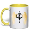 Чашка с цветной ручкой Rammstein wings Лимонный Чашка с цветной ручкой Rammstein wings Лимонный фото