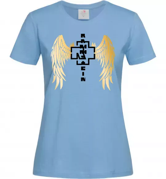 Жіноча футболка Rammstein wings Блакитний фото