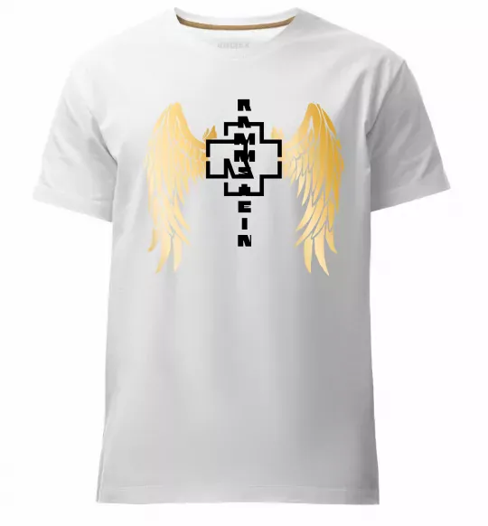 Чоловіча преміум футболка Rammstein wings Білий фото