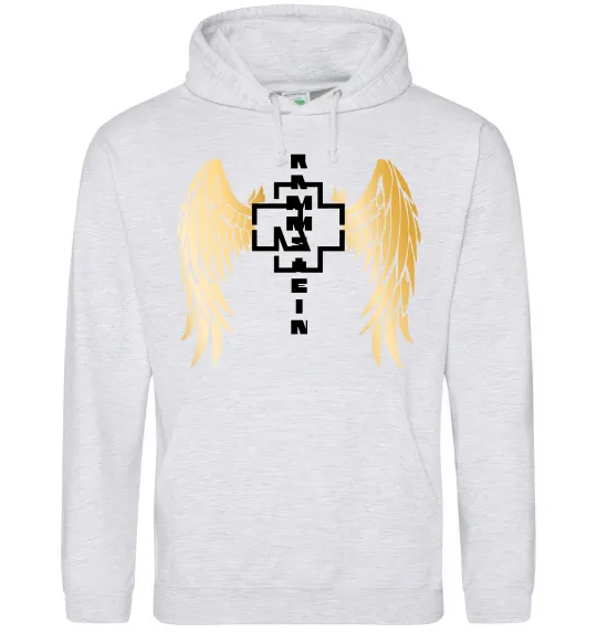 Жіноча толстовка (худі) Rammstein wings Сірий меланж фото