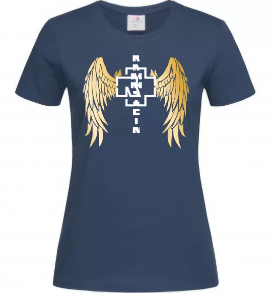 Жіноча футболка Rammstein wings Темно-синій фото