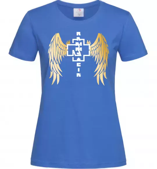 Жіноча футболка Rammstein wings Яскраво-синій фото