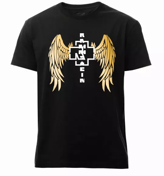 Чоловіча преміум футболка Rammstein wings Чорний фото