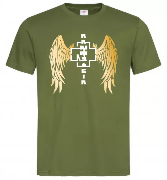 Чоловіча футболка Rammstein wings Оливковий фото
