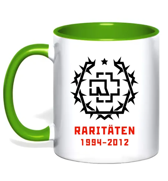 Чашка з кольоровою ручкою Rammstein Raritaten Лаймовий фото