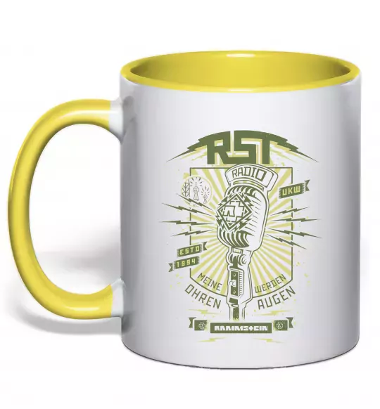 Чашка с цветной ручкой Rammstein Radio Солнечно желтый фото