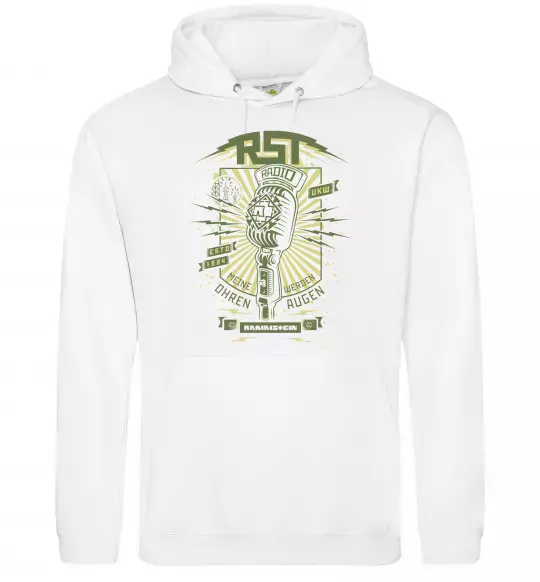 Чоловіча толстовка (худі) Rammstein Radio Білий фото