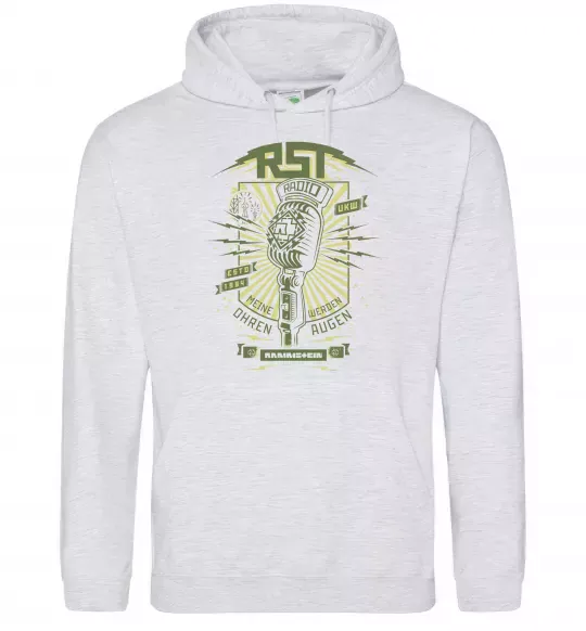 Чоловіча толстовка (худі) Rammstein Radio Сірий меланж фото
