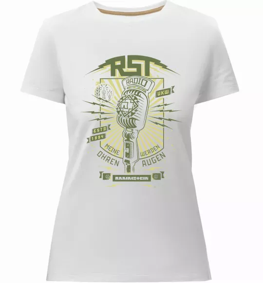 Жіноча преміум футболка Rammstein Radio Білий фото
