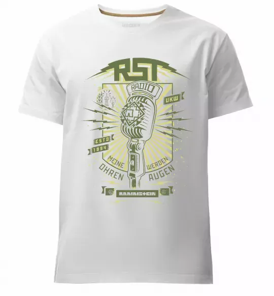 Мужская премиум футболка Rammstein Radio Белый фото