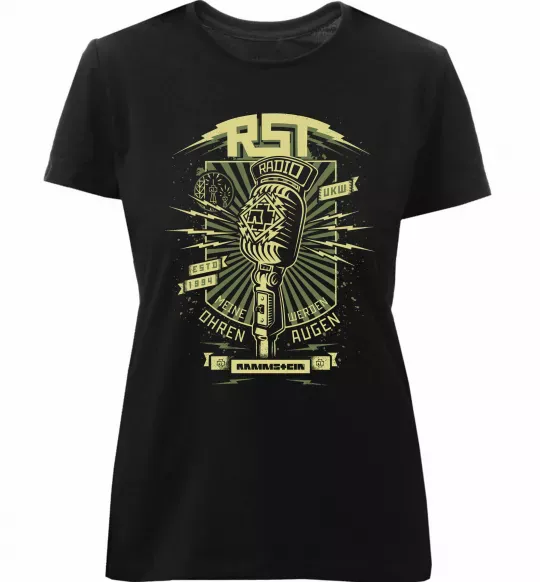 Жіноча преміум футболка Rammstein Radio Чорний фото