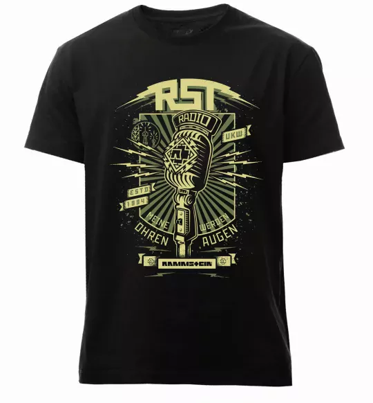 Мужская премиум футболка Rammstein Radio Черный фото
