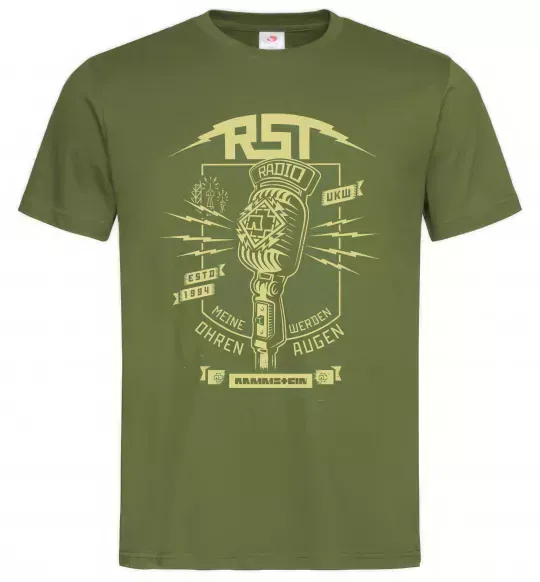 Чоловіча футболка Rammstein Radio Оливковий фото