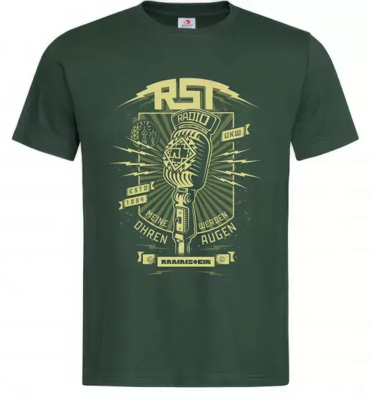 Чоловіча футболка Rammstein Radio Темно-зелений фото