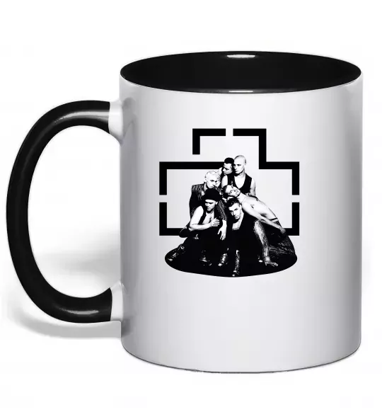 Чашка з кольоровою ручкою Rammstein members Чорний фото