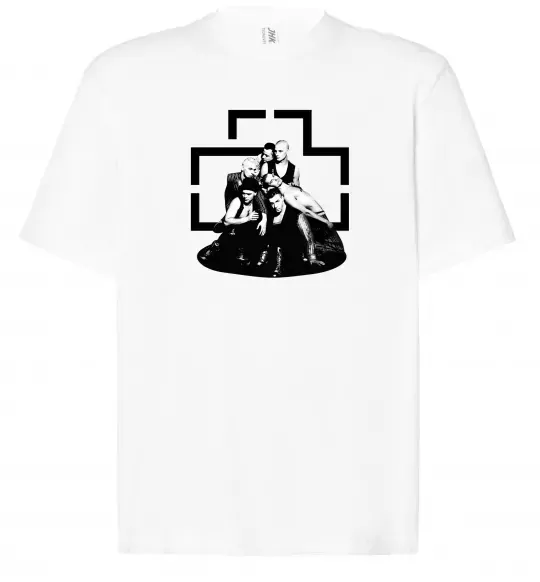 Футболка Оверсайз Rammstein members Білий фото