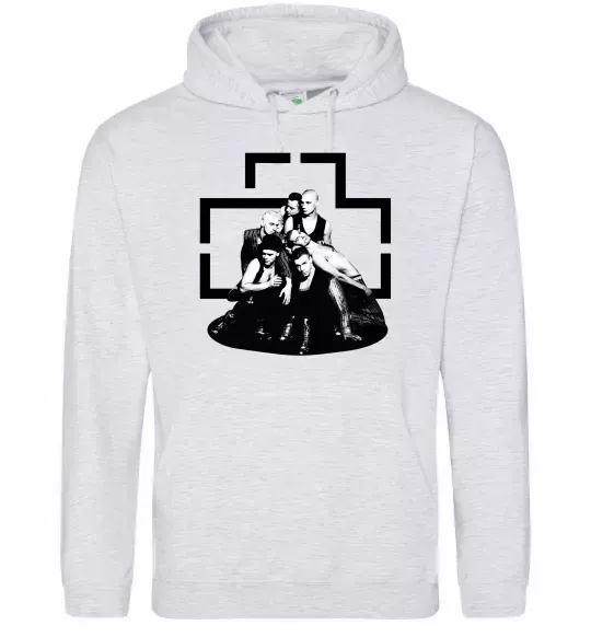 Женская толстовка (худи) Rammstein members Серый меланж фото