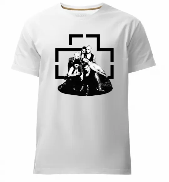 Чоловіча преміум футболка Rammstein members Білий фото