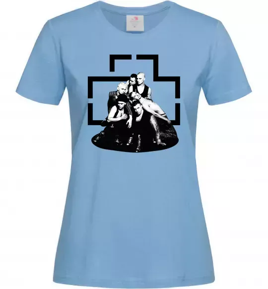 Жіноча футболка Rammstein members Блакитний фото