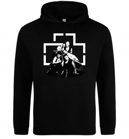 Мужская толстовка (худи) Rammstein members Черный фото