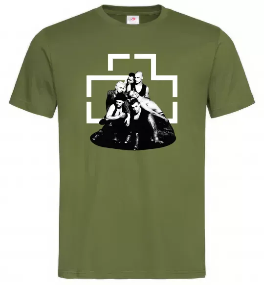 Чоловіча футболка Rammstein members Оливковий фото