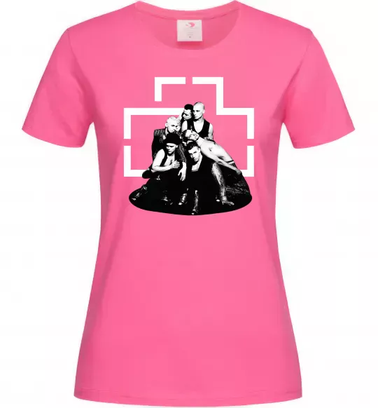 Жіноча футболка Rammstein members Яскраво-рожевий фото