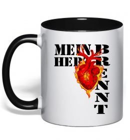Чашка з кольоровою ручкою Mein Herz Brennt Чашка з кольоровою ручкою Mein Herz Brennt