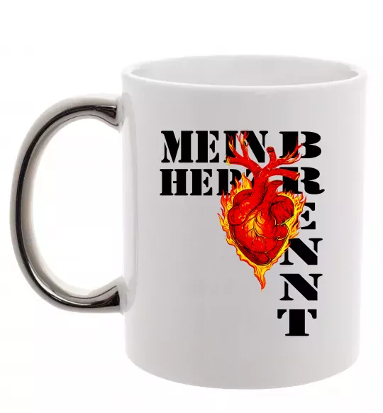 Чашка с цветной ручкой Mein Herz Brennt Серебро фото