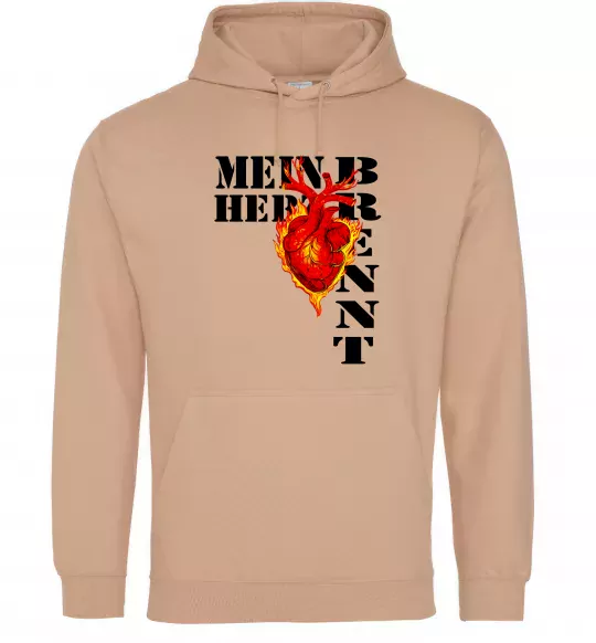 Мужская толстовка (худи) Mein Herz Brennt Песочный фото