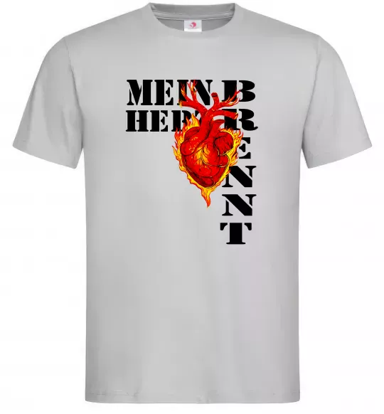 Чоловіча футболка Mein Herz Brennt Сірий фото