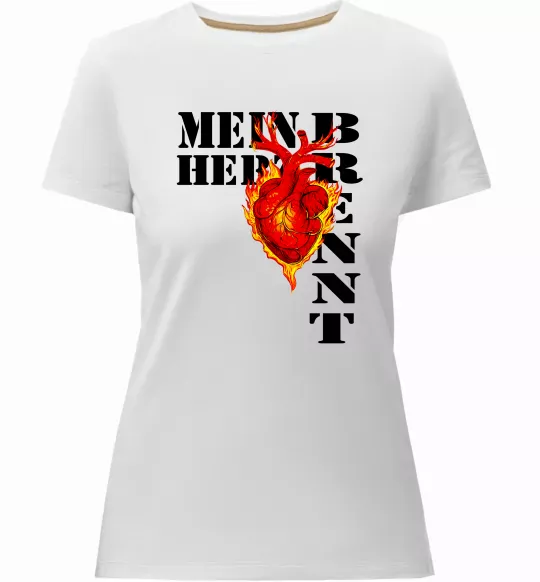 Жіноча преміум футболка Mein Herz Brennt Білий фото