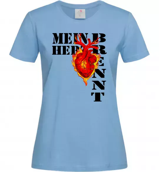 Жіноча футболка Mein Herz Brennt Блакитний фото