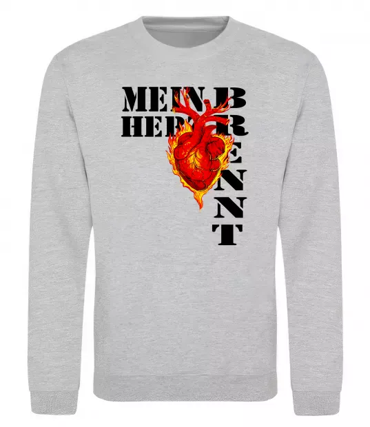 Свитшот Mein Herz Brennt Серый меланж фото