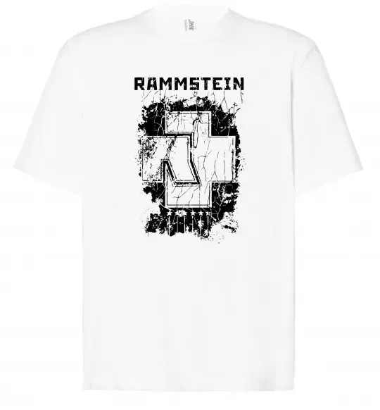 Футболка Оверсайз Рамштайн лого Білий фото