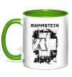 Чашка з кольоровою ручкою Рамштайн лого Зелений фото