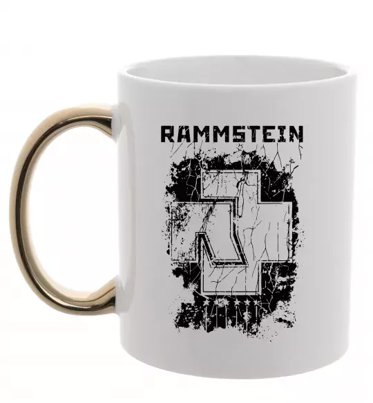 Чашка з кольоровою ручкою Рамштайн лого Золото фото